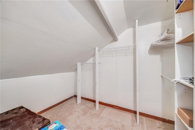 1002 S Olive St, Holden, MO 64040 - spacious closet with vaulted ceiling and carpet
