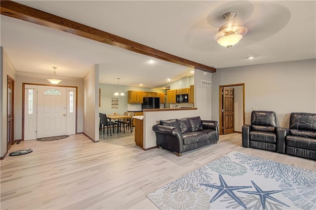 106 Timber Valley Dr, Linn Valley, KS 66040 - living room featuring light wood-style flooring and recessed lighting