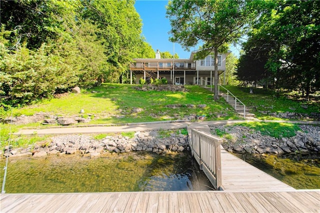 106 Timber Valley Dr, Linn Valley, KS 66040 - dock with a lawn and a deck with water view