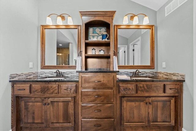 16642 W 165th St, Olathe, KS 66062 - bathroom with double vanity and vaulted ceiling
