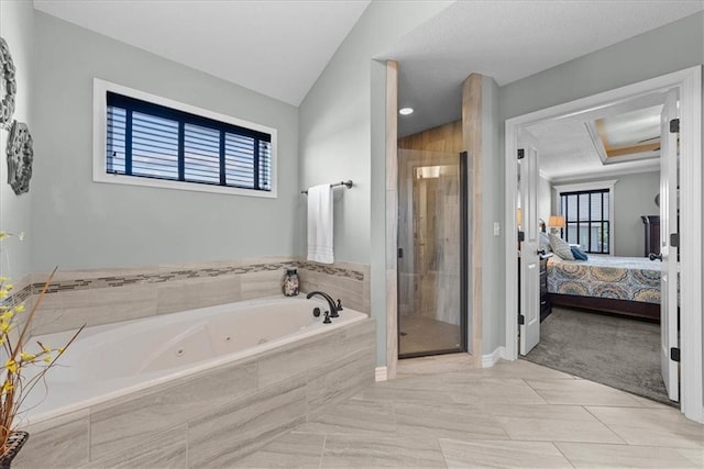 16642 W 165th St, Olathe, KS 66062 - full bath featuring a whirlpool tub, a stall shower, ensuite bathroom, and tile patterned floors