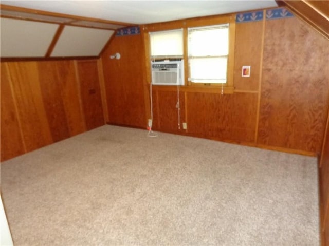 1915 S Elm St, Pittsburg, KS 66762 - bonus room with cooling unit, carpet flooring, wood walls, and lofted ceiling