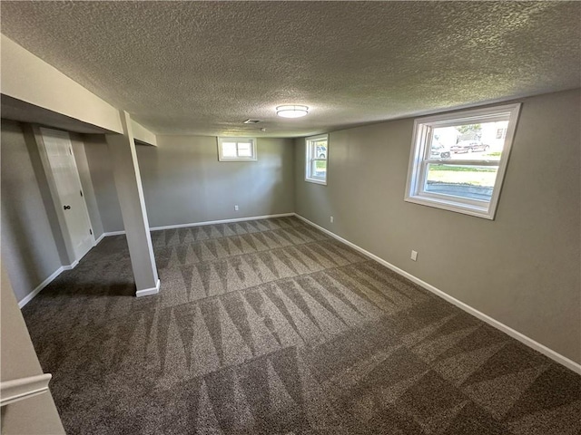 806 Lea Dr, Lees Summit, MO 64081 - below grade area featuring carpet floors and a textured ceiling