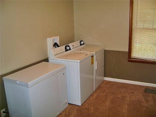 1915 S Broadway St, Pittsburg, KS 66762 - washroom with washer and dryer and light carpet