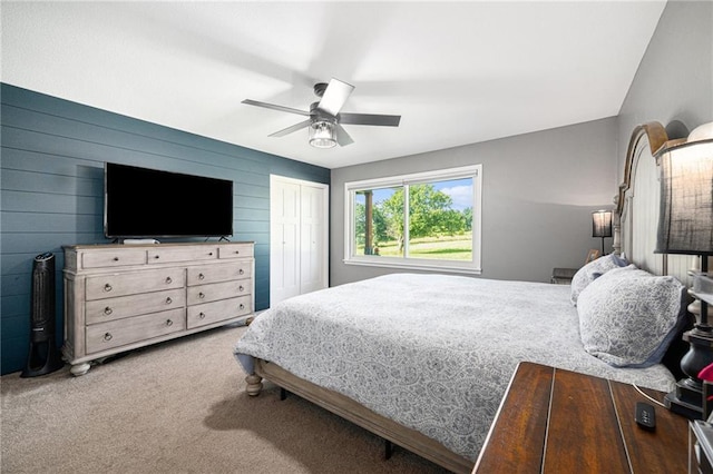 37156 State Hwy N, Barnard, MO 64423 - bedroom featuring carpet flooring, a closet, and ceiling fan