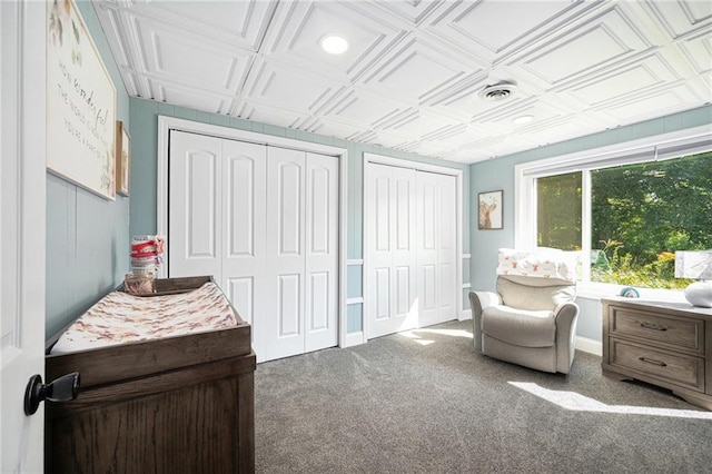37156 State Hwy N, Barnard, MO 64423 - living area featuring an ornate ceiling, carpet, and recessed lighting