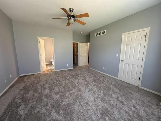 8808 NE 97th St, Kansas City, MO 64157 - unfurnished bedroom with carpet floors, ensuite bathroom, and a ceiling fan
