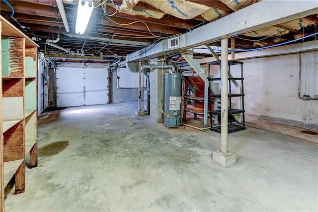1700 S Pearl St, Independence, MO 64055 - unfinished basement featuring gas water heater