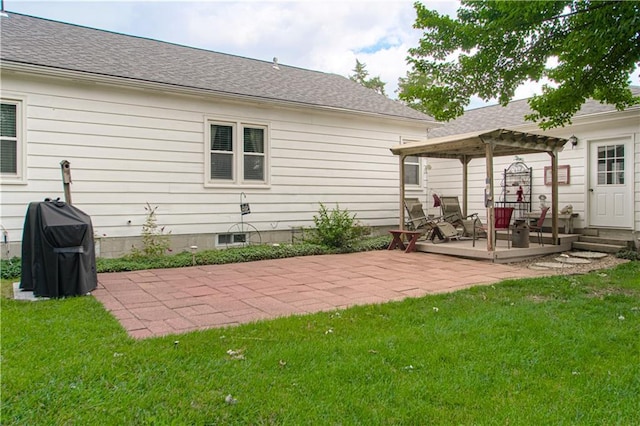 328 E 4th St, Lawson, MO 64062 - view of patio featuring a pergola and grilling area