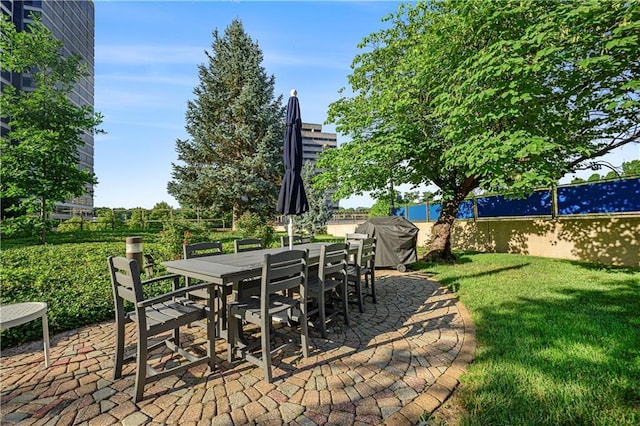 2525 Main St Unit 305, Kansas City, MO 64108 - view of patio with area for grilling and outdoor dining area