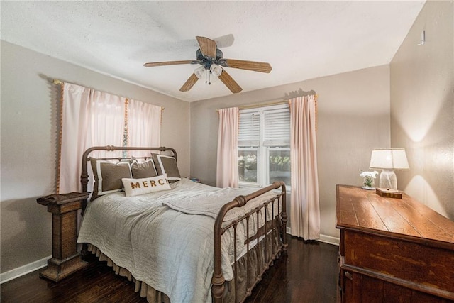 5147 Maple Ave, Mission, KS 66202 - bedroom featuring dark wood-type flooring and ceiling fan