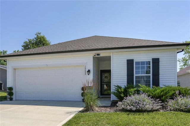 12233 N Pomona Ave, Kansas City, MO 64163 - single story home featuring concrete driveway, a garage, and roof with shingles