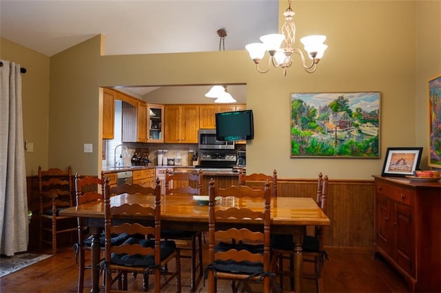 8231 Mike O Vince Rd, Ozawkie, KS 66070 - dining space with dark wood finished floors and a chandelier