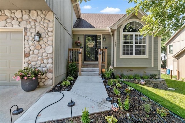 2125 SW Post Oak Rd, Lees Summit, MO 64082 - entrance to property with an attached garage and roof with shingles