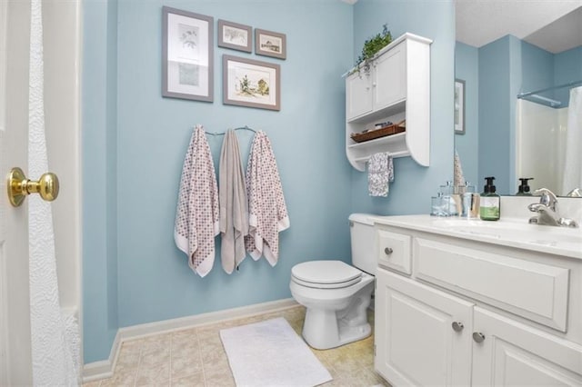 2125 SW Post Oak Rd, Lees Summit, MO 64082 - bathroom with vanity, a shower with curtain, and tile patterned floors