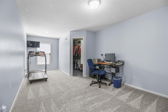 2125 SW Post Oak Rd, Lees Summit, MO 64082 - carpeted office space featuring a textured ceiling and baseboards