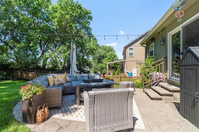 2125 SW Post Oak Rd, Lees Summit, MO 64082 - view of patio / terrace featuring outdoor lounge area and entry steps