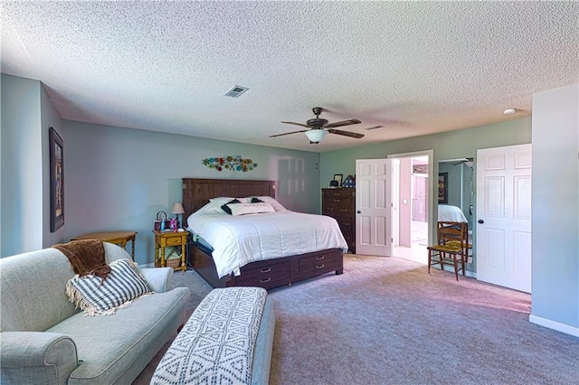 440 41p Rd, Clinton, MO 64735 - bedroom featuring light colored carpet, ceiling fan, and a textured ceiling