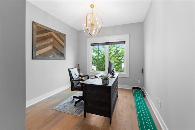 23717 W 118th Ter, Olathe, KS 66061 - office space featuring a chandelier and wood finished floors