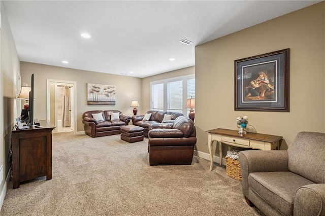 1415 SW Antiquity Dr, Lees Summit, MO 64081 - living room featuring carpet floors and recessed lighting