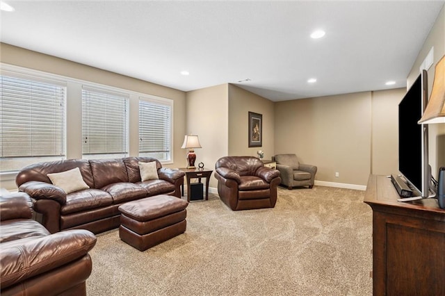 1415 SW Antiquity Dr, Lees Summit, MO 64081 - living room featuring carpet floors and recessed lighting