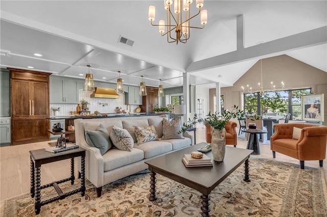 12811 W 71st St, Shawnee, KS 66216 - living area featuring a chandelier, recessed lighting, and plenty of natural light