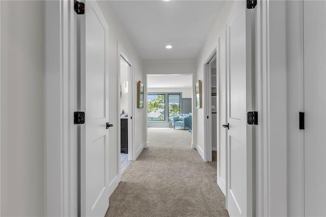 12811 W 71st St, Shawnee, KS 66216 - corridor featuring carpet floors and recessed lighting