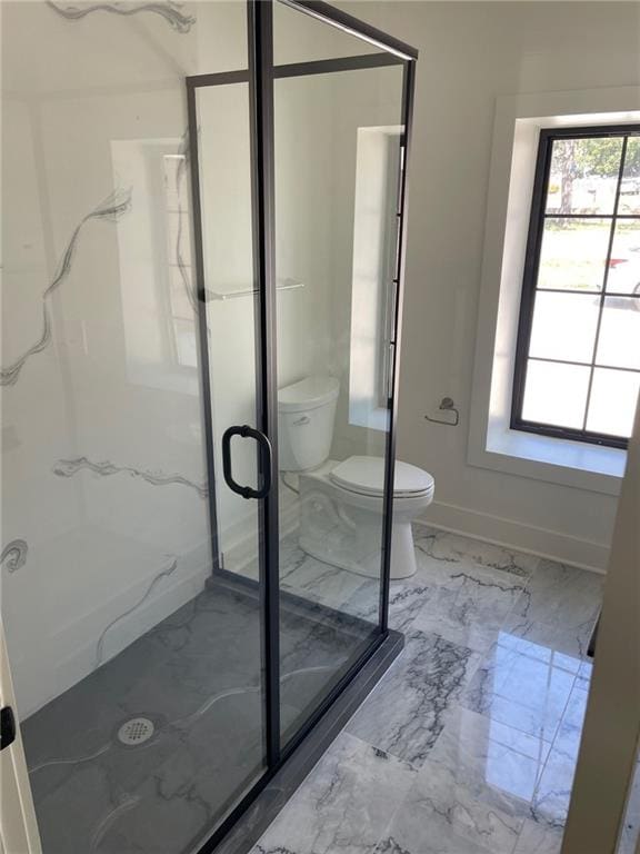 12811 W 71st St, Shawnee, KS 66216 - bathroom with marble finish floors and a marble finish shower