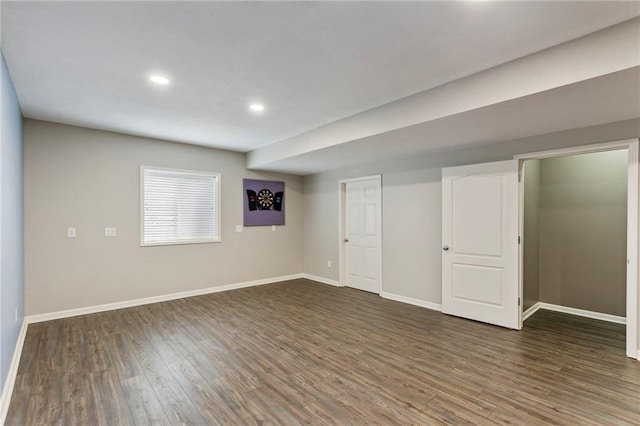 16369 S Woodstone Dr, Olathe, KS 66062 - below grade area featuring wood finished floors and recessed lighting