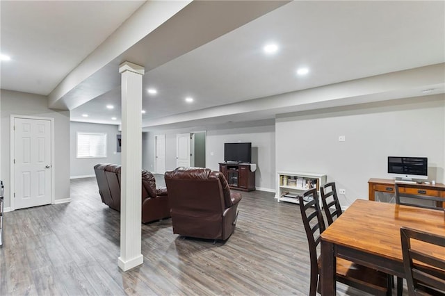 16369 S Woodstone Dr, Olathe, KS 66062 - living room with wood finished floors and recessed lighting