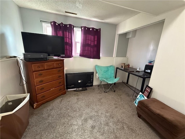 913 N Pine St, Cameron, MO 64429 - living area featuring carpet and a textured ceiling