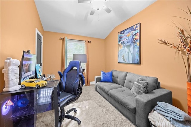 7103 E 159th St, Belton, MO 64012 - carpeted office space with ceiling fan and vaulted ceiling
