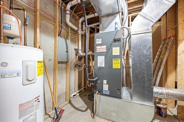 7103 E 159th St, Belton, MO 64012 - utilities with electric water heater, electric panel, and heating unit
