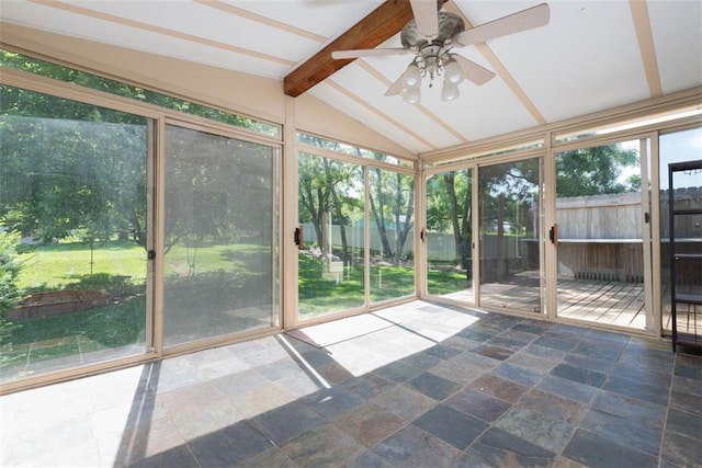 3147 N 131st St, Kansas City, KS 66109 - unfurnished sunroom with a ceiling fan