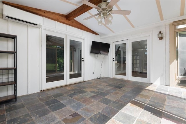 3147 N 131st St, Kansas City, KS 66109 - unfurnished sunroom featuring a wall mounted AC and french doors