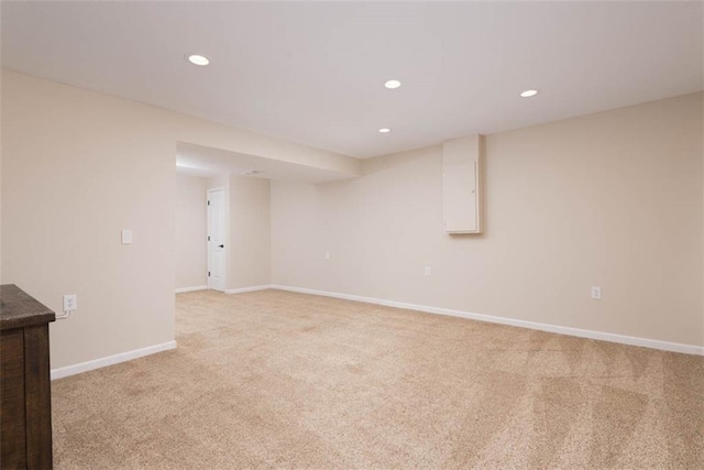 3147 N 131st St, Kansas City, KS 66109 - finished basement with light colored carpet and recessed lighting