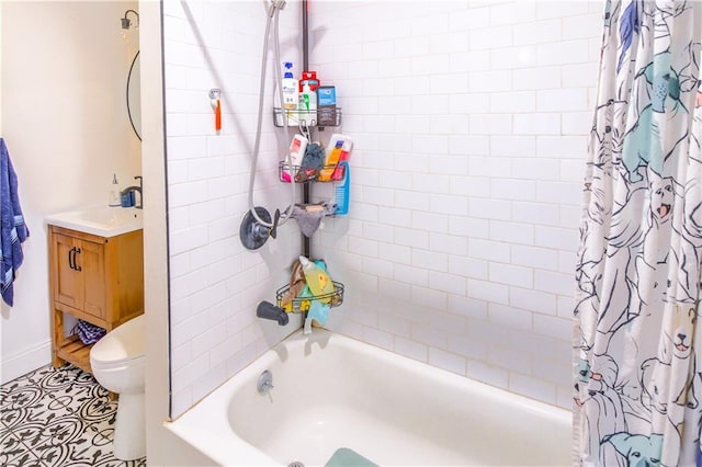 1811 Kimball Ave, Kansas City, KS 66104 - full bathroom with shower / tub combo with curtain and vanity