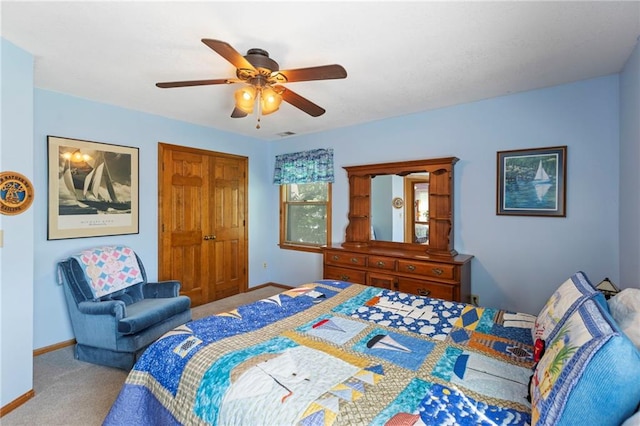11808 W 128th St, Overland Park, KS 66213 - carpeted bedroom featuring baseboards and ceiling fan