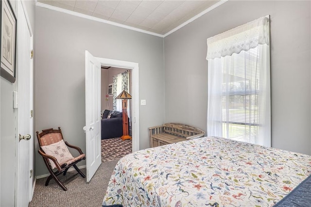 311 E Mary St, Yates Center, KS 66783 - bedroom with multiple windows, carpet flooring, and ornamental molding