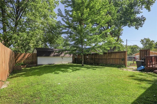 311 E Mary St, Yates Center, KS 66783 - fenced backyard with a storage unit