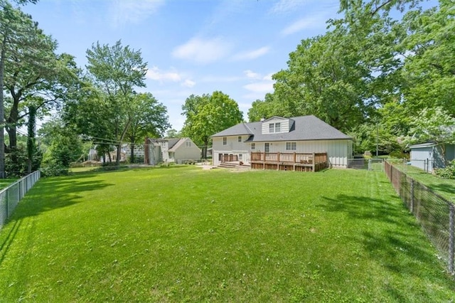 5211 W 79th Ter, Prairie Village, KS 66208 - rear view of property with a wooden deck and a fenced backyard