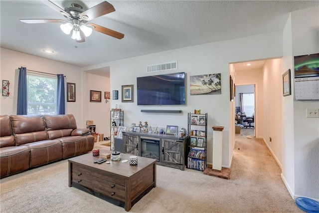 203 E Elm St, Olathe, KS 66061 - living area with ceiling fan and carpet floors