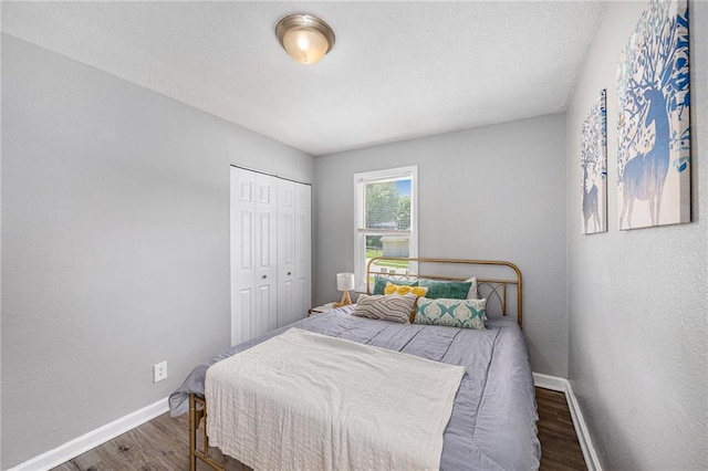 5117 Palmer Dr, Kansas City, MO 64129 - bedroom featuring wood finished floors and a closet