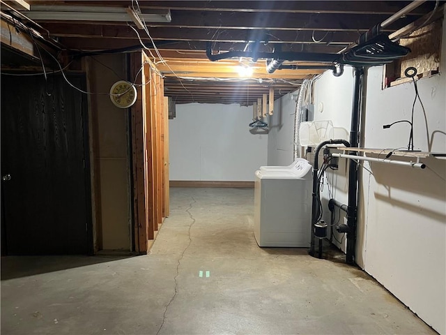 1423 Hickory St, Atchison, KS 66002 - unfinished below grade area featuring washer / clothes dryer