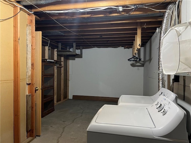 1423 Hickory St, Atchison, KS 66002 - unfinished basement with washer and dryer