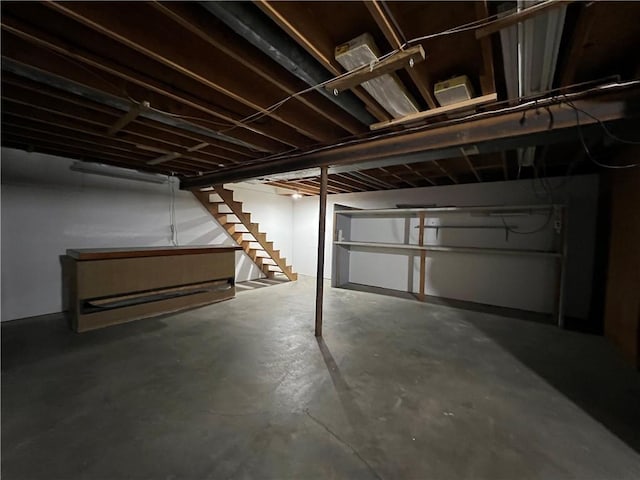 1423 Hickory St, Atchison, KS 66002 - below grade area featuring stairway