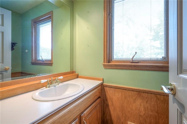 9015 Outlook Dr, Overland Park, KS 66207 - bathroom with vanity and plenty of natural light