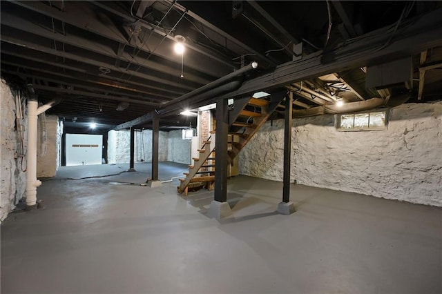 5236 Woodland Ave, Kansas City, MO 64110 - unfinished below grade area with stairway