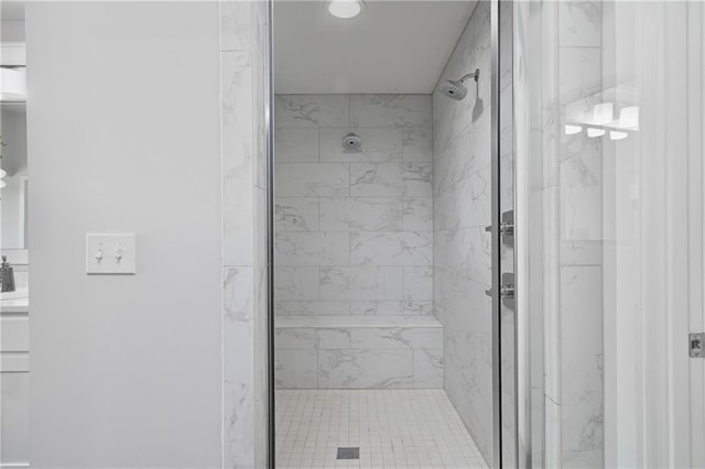 6122 Lewis Dr, Shawnee, KS 66226 - bathroom featuring a shower stall and vanity
