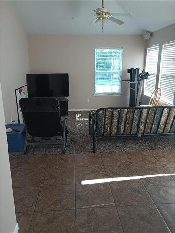 1712 S Hands St, Independence, MO 64055 - living room featuring plenty of natural light and ceiling fan